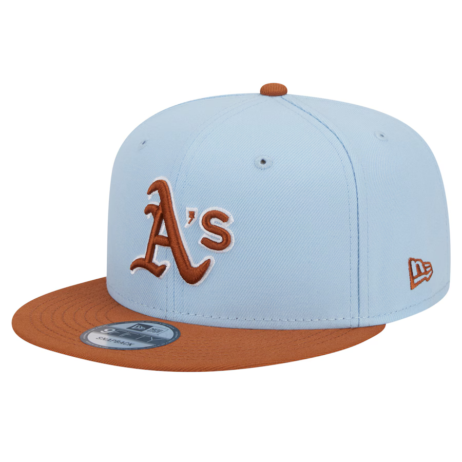 New Era Oakland Athletics 2-Tone Color Pack 9FIFTY Snapback Hat -Light Blue/Rust