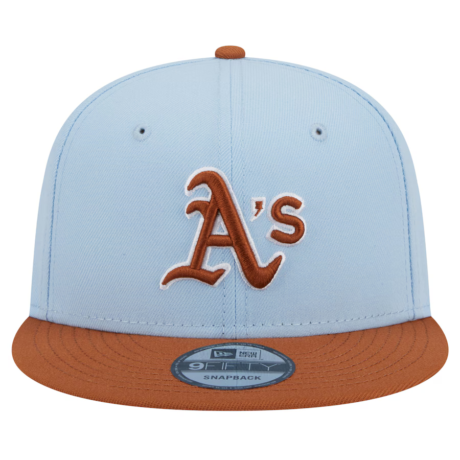 New Era Oakland Athletics  2-Tone Color Pack 9FIFTY Snapback Hat -Light Blue/Rust