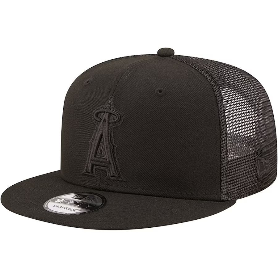 New Era Los Angeles Angels Blackout 9FIFTY Trucker Snapback Hat
