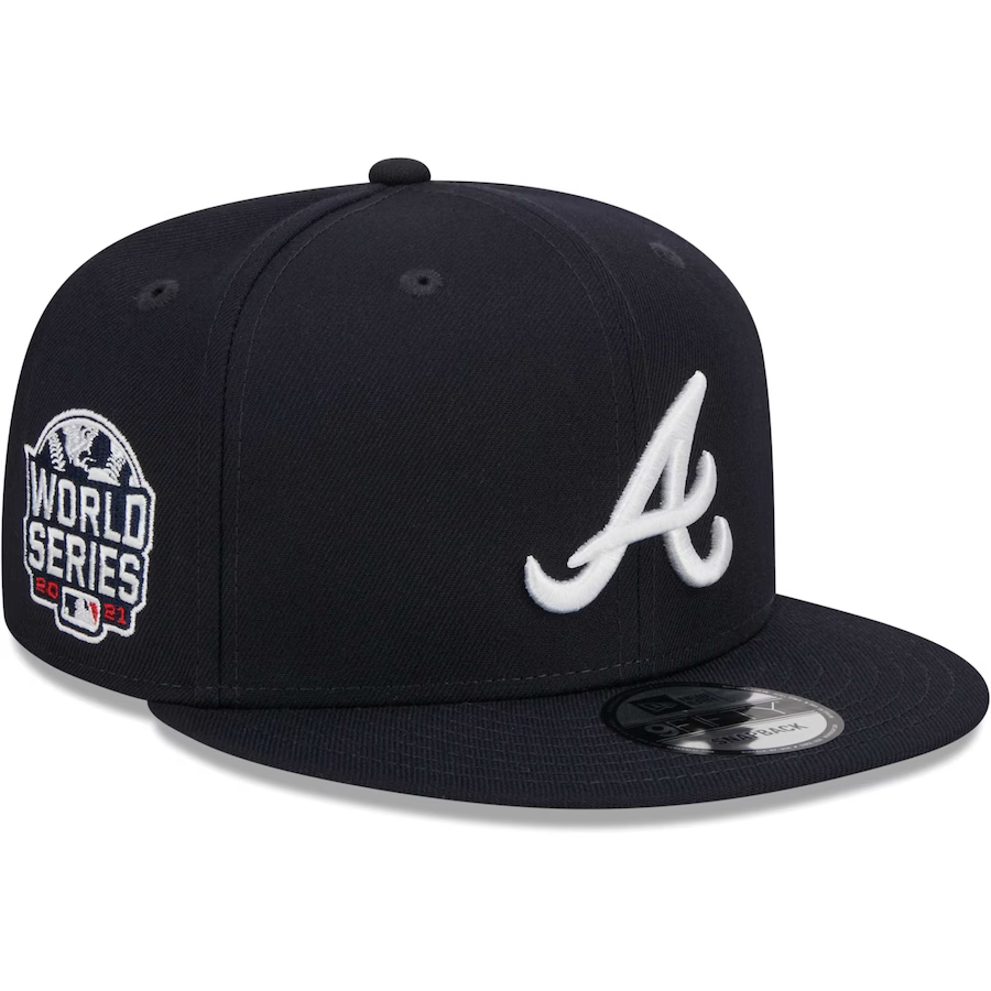 New Era Atlanta Braves 2021 World Series Side Patch 9FIFTY Snapback Hat-Navy