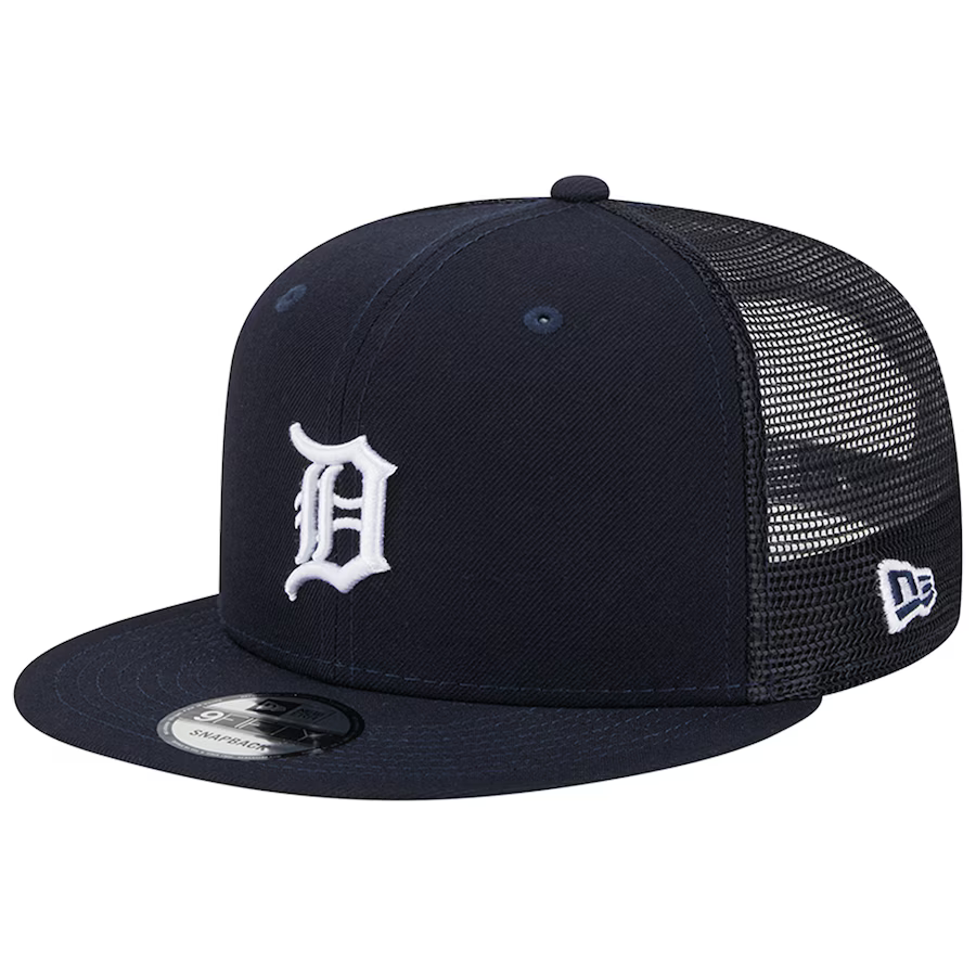 New Era Detroit Tigers Team Color 9FIFTY Trucker Snapback Hat-Navy
