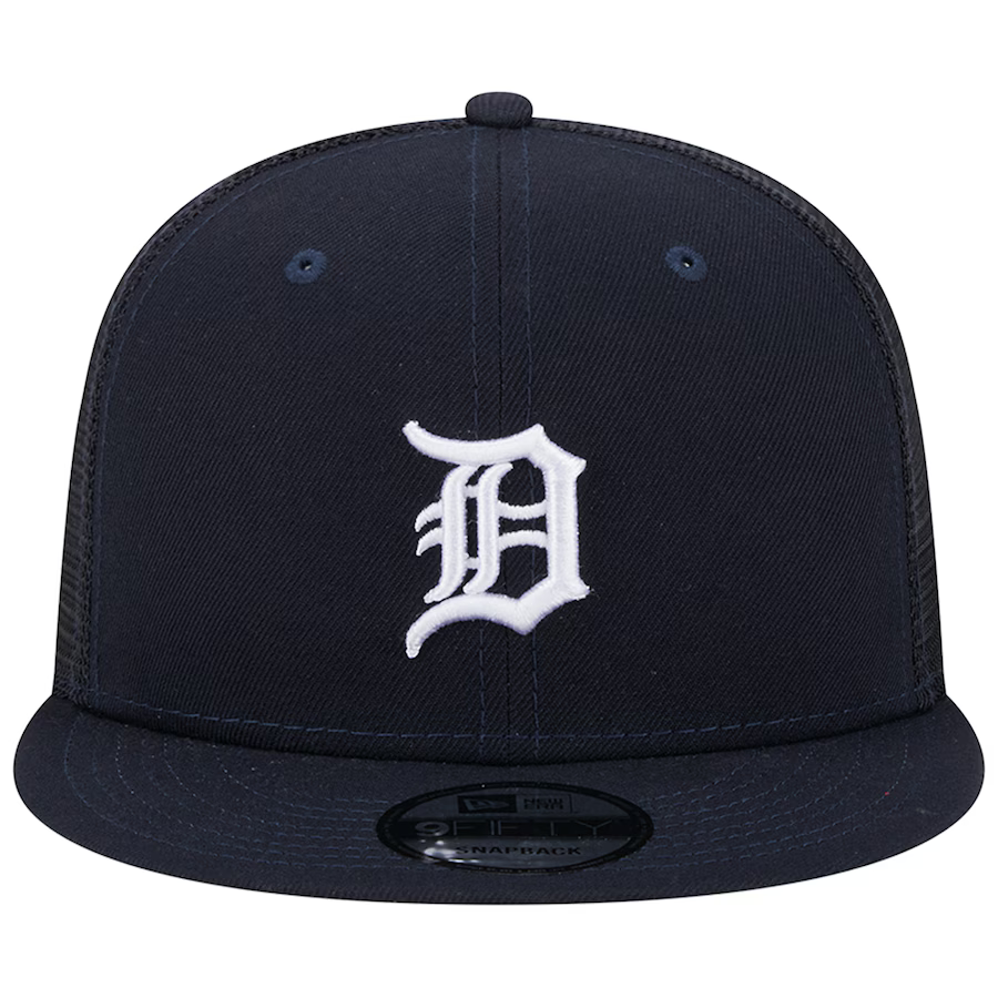 New Era Detroit Tigers Team Color 9FIFTY Trucker Snapback Hat-Navy