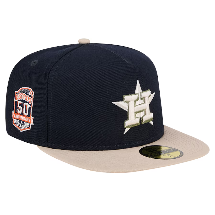 New Era Houston Astros 50th Anniversary Side Patch Canvas A-Frame 59FIFTY Fitted Hat