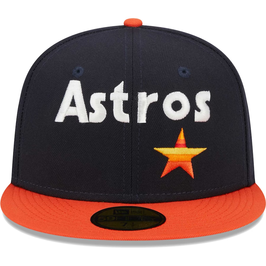 New Era Houston Astros Navy Retro Jersey Script 59FIFTY Fitted