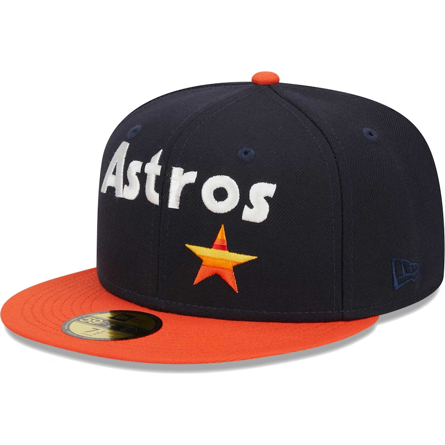 New Era Houston Astros Navy Retro Jersey Script 59FIFTY Fitted