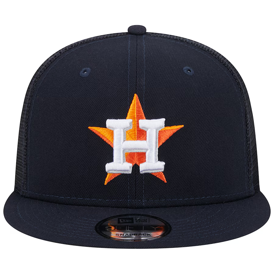 New Era Houston Astros Team Color 9FIFTY Trucker Snapback Hat-Navy