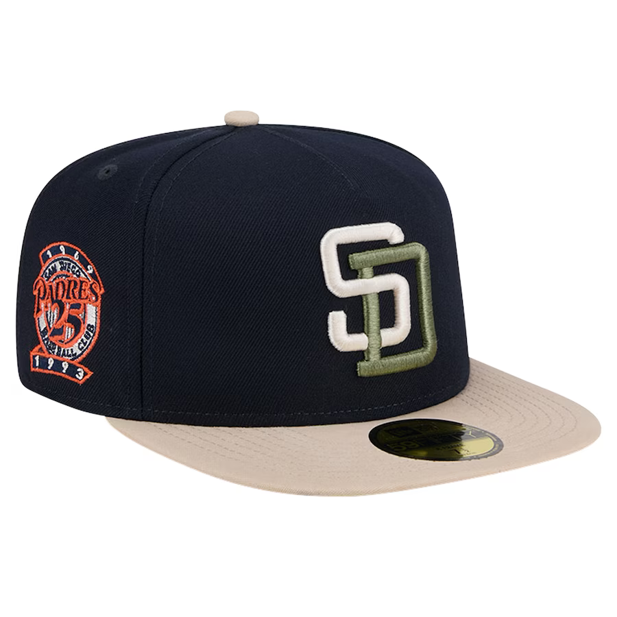 New Era San Diego Padres 25th Anniversary Side Patch Canvas A-Frame 59FIFTY Fitted Hat