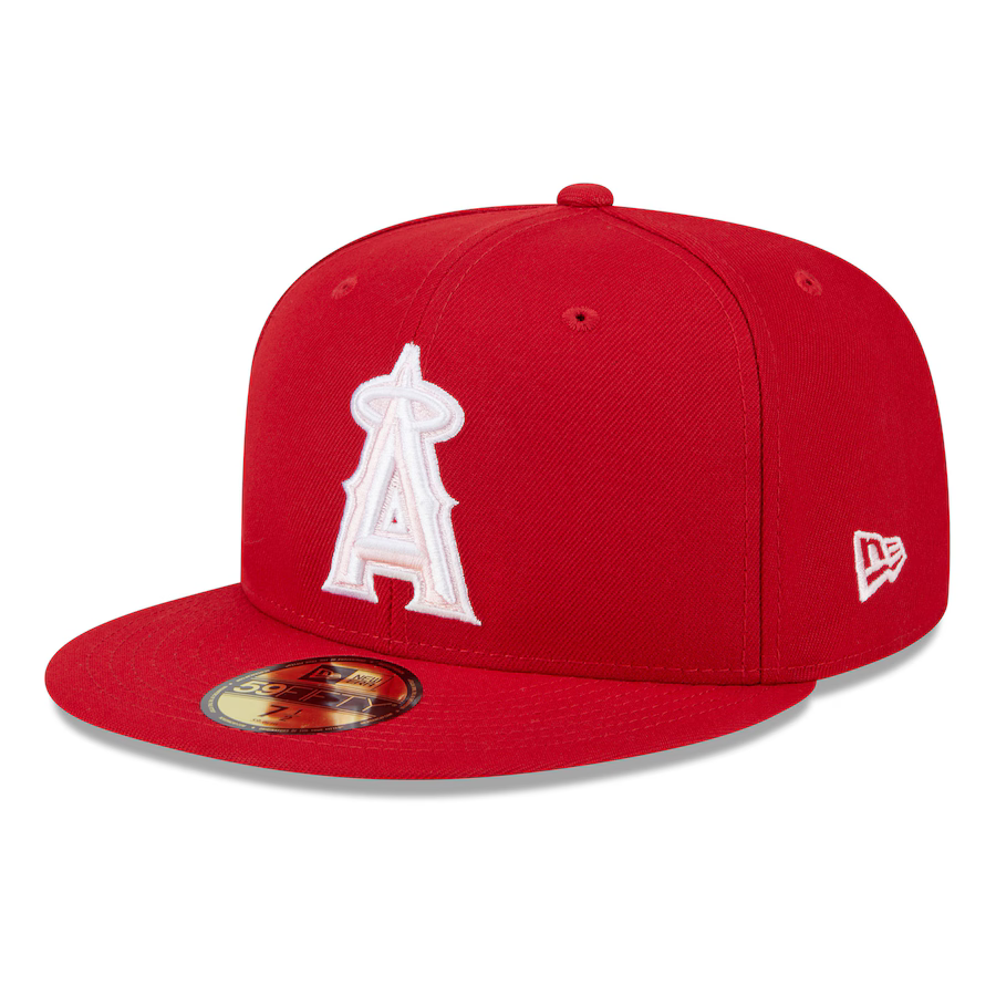 New Era Los Angeles Angels 2024 Mother's Day On-Field 59FIFTY Fitted Hat-Red