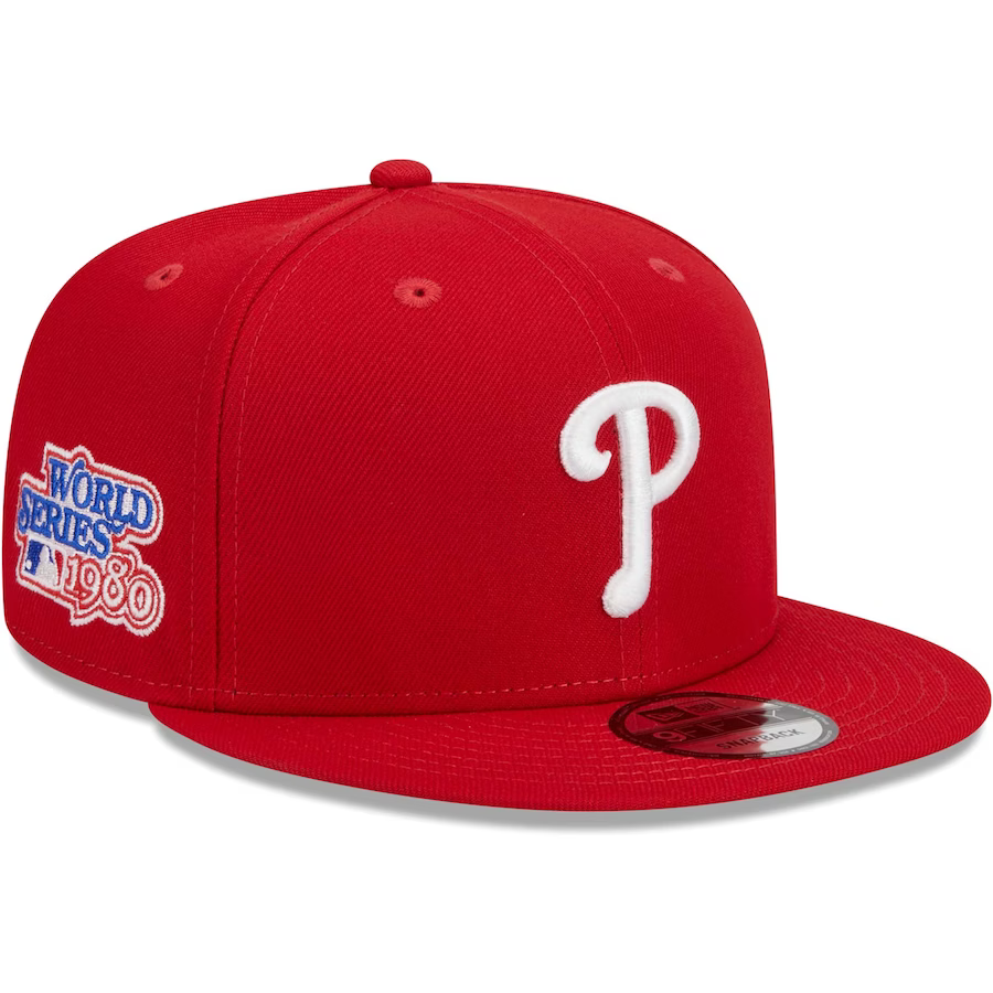 New Era Philadelphia Phillies 1980 World Series Side Patch 9FIFTY Snapback Hat-Red