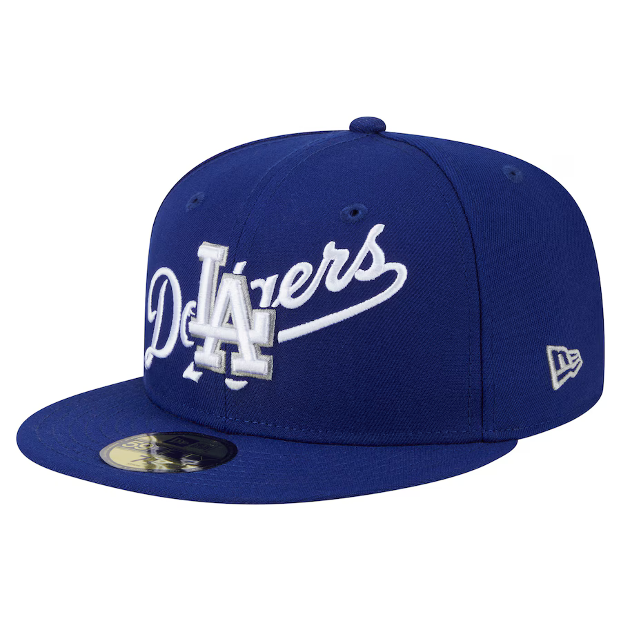 New Era Los Angeles Dodgers Overlap 59FIFTY Fitted Hat-Royal