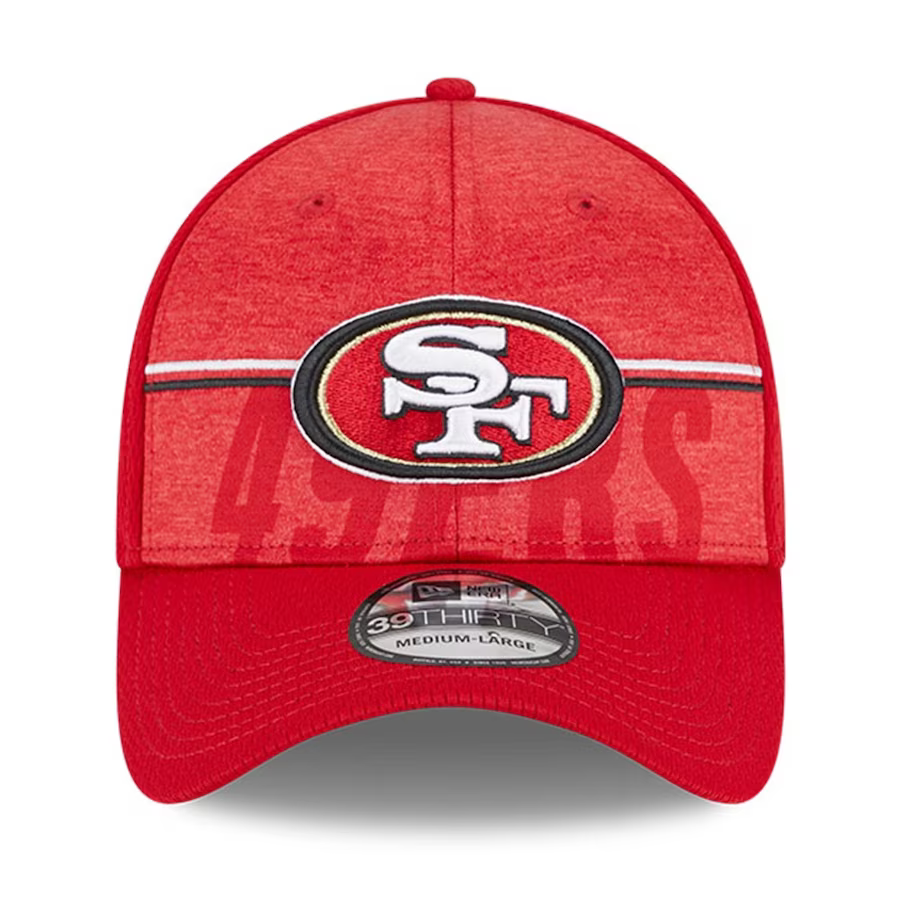 New Era Men's San Francisco 49ers NFL Training Camp 39THIRTY Flex Fit Hat 2023-Scarlet