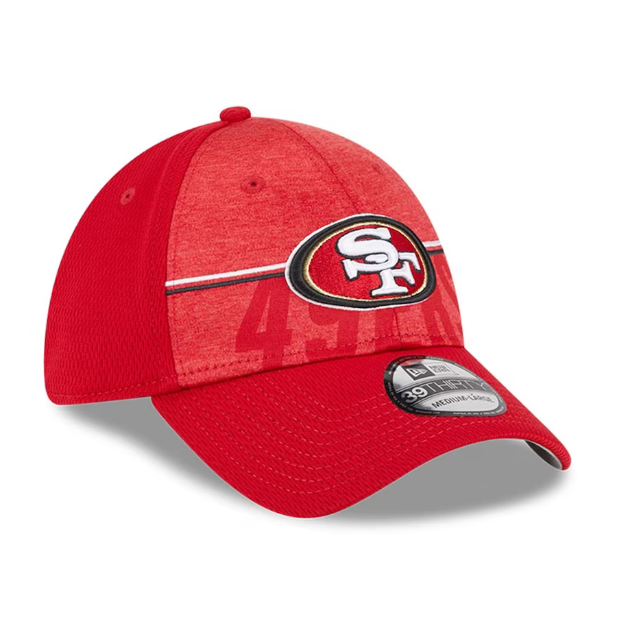 New Era Men's San Francisco 49ers NFL Training Camp 39THIRTY Flex Fit Hat 2023-Scarlet
