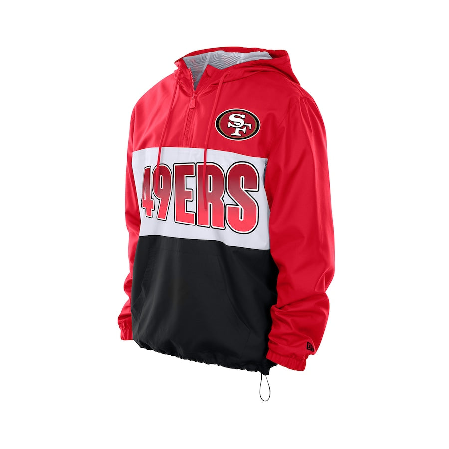New Era San Francisco 49ers Ripstop Quarter-Zip Hooded Windbreaker