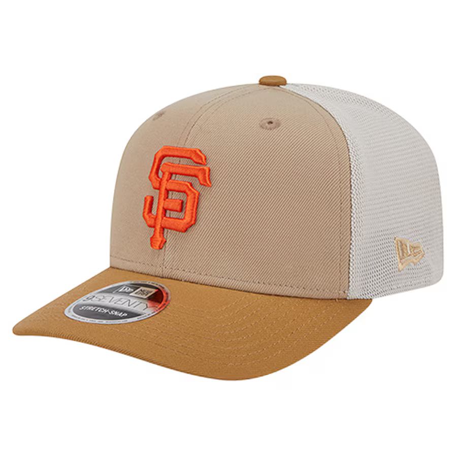 New Era San Francisco Giants 9SEVENTY Trucker Stretch-Snap Hat - Stone