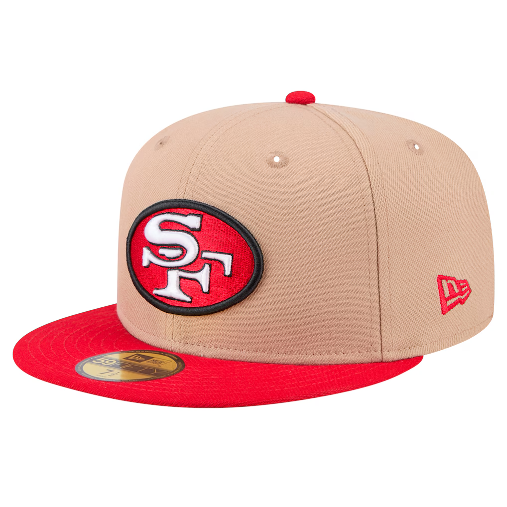 New Era San Francisco 49ers Throwback Logo 59FIFTY Fitted Hat-Camel