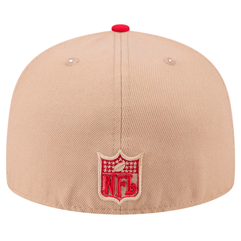 New Era San Francisco 49ers Throwback Logo 59FIFTY Fitted Hat-Camel
