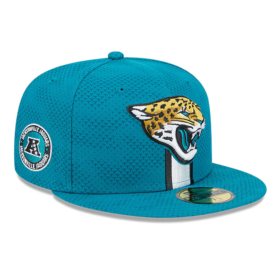 New Era Men's Jacksonville Jaguars Teal Sideline 59FIFTY Fitted Hat