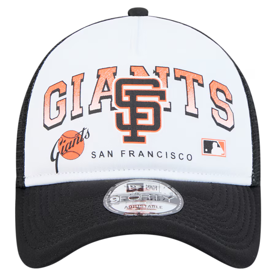 New Era San Francisco GiantsRetro Wordmark 9FORTY A-Frame Trucker Adjustable Hat