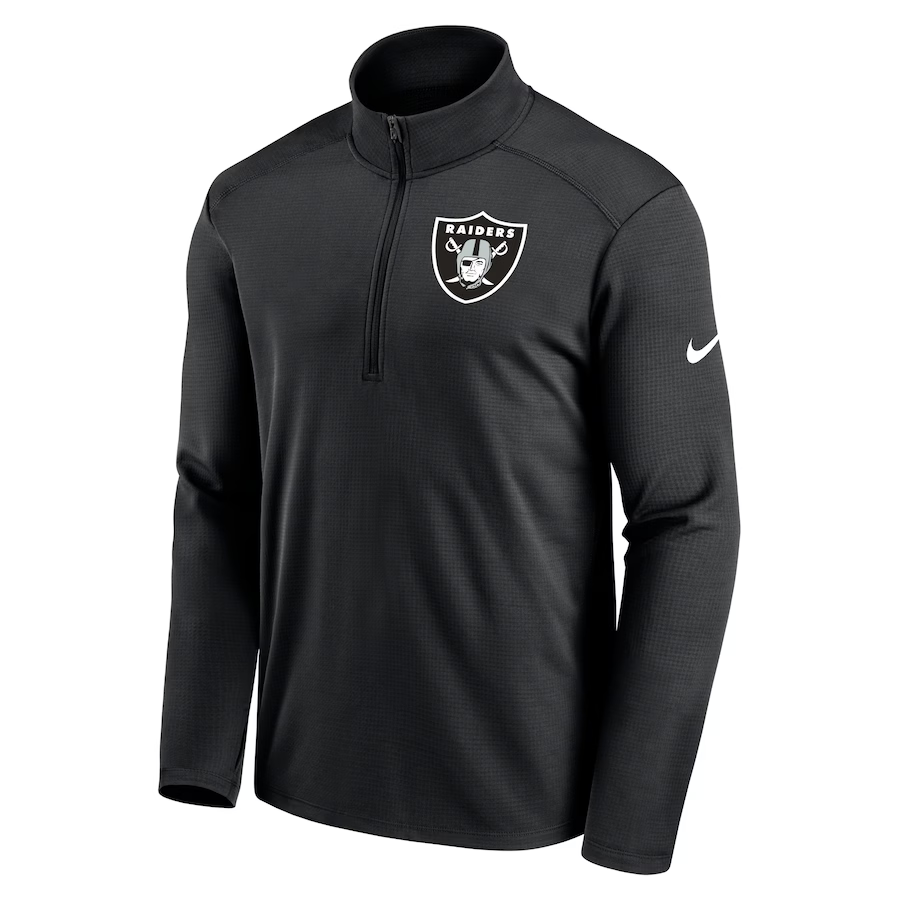 Nike Men's Las Vegas Raiders Logo Pacer Performance Half-Zip Jacket - Black