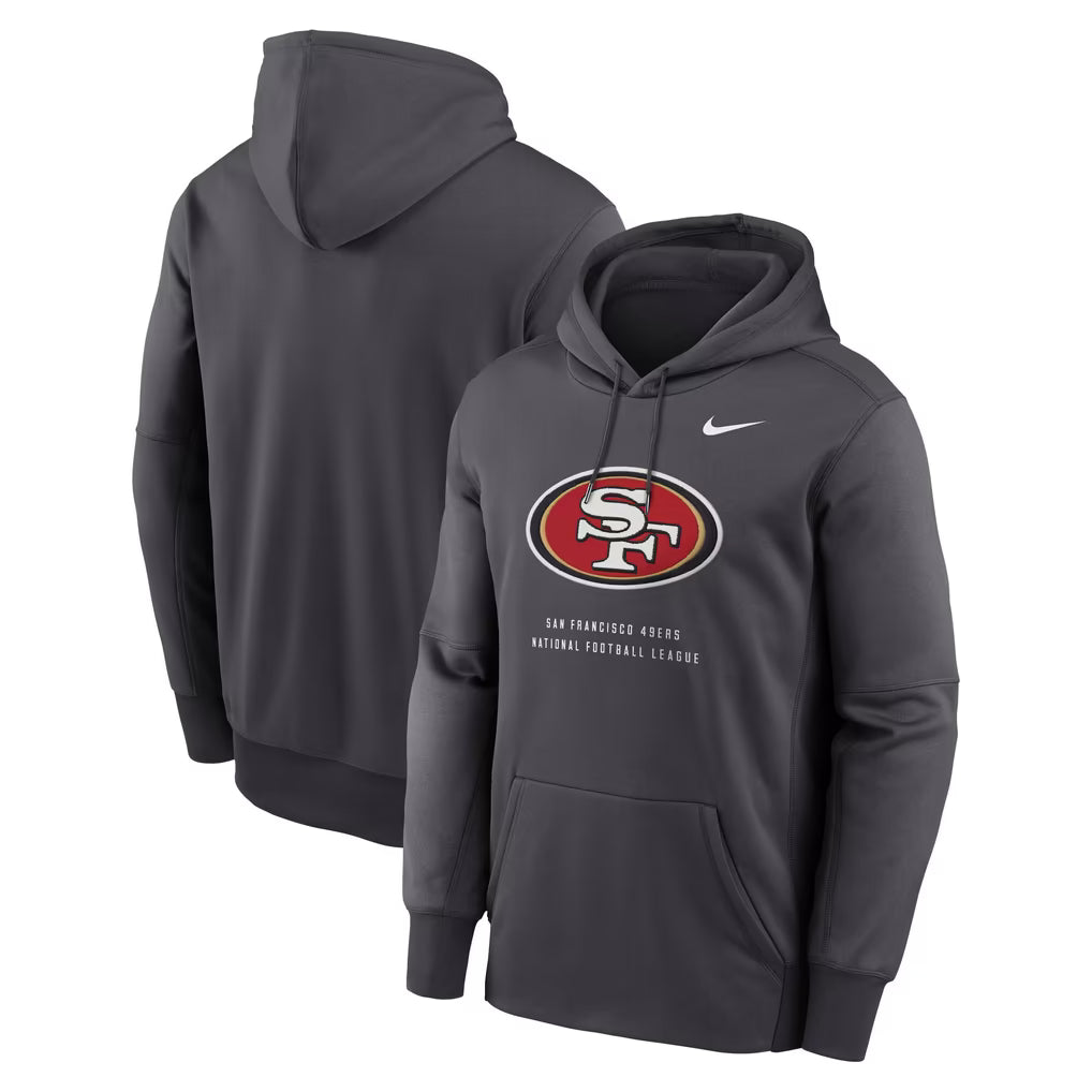 Nike San Francisco 49ers Therma Pullover Hoodie - Gray