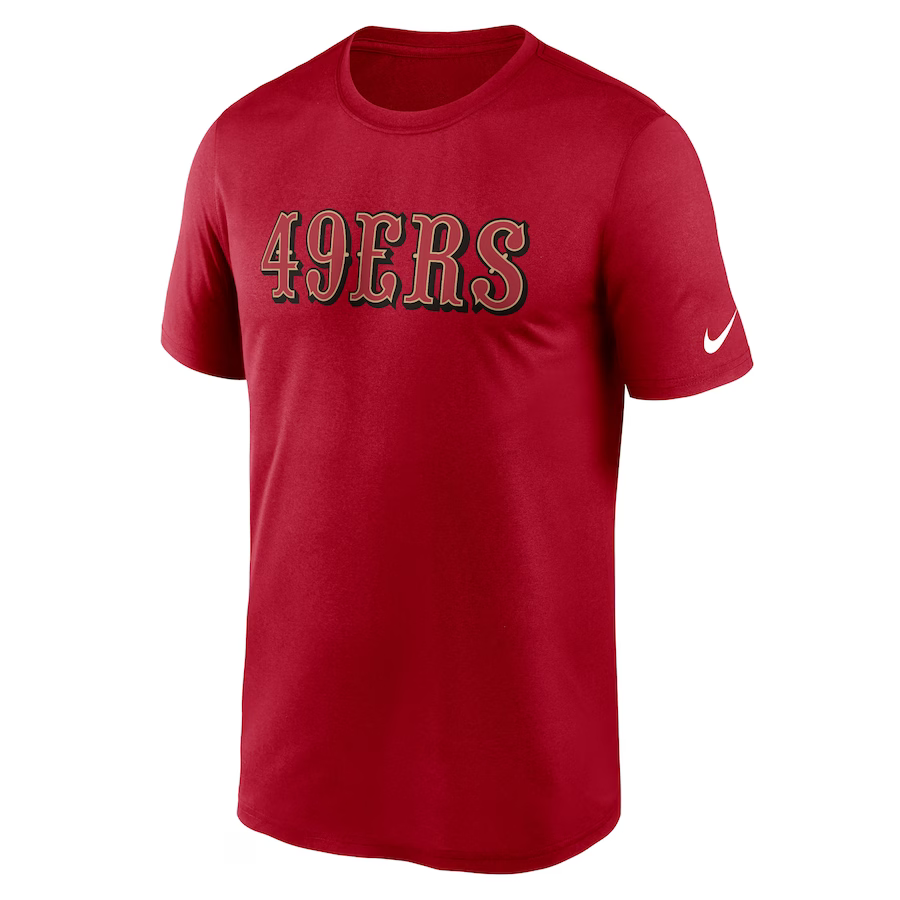 Nike Men's San Francisco 49ers Legend Wordmark Performance T-Shirt - Scarlet