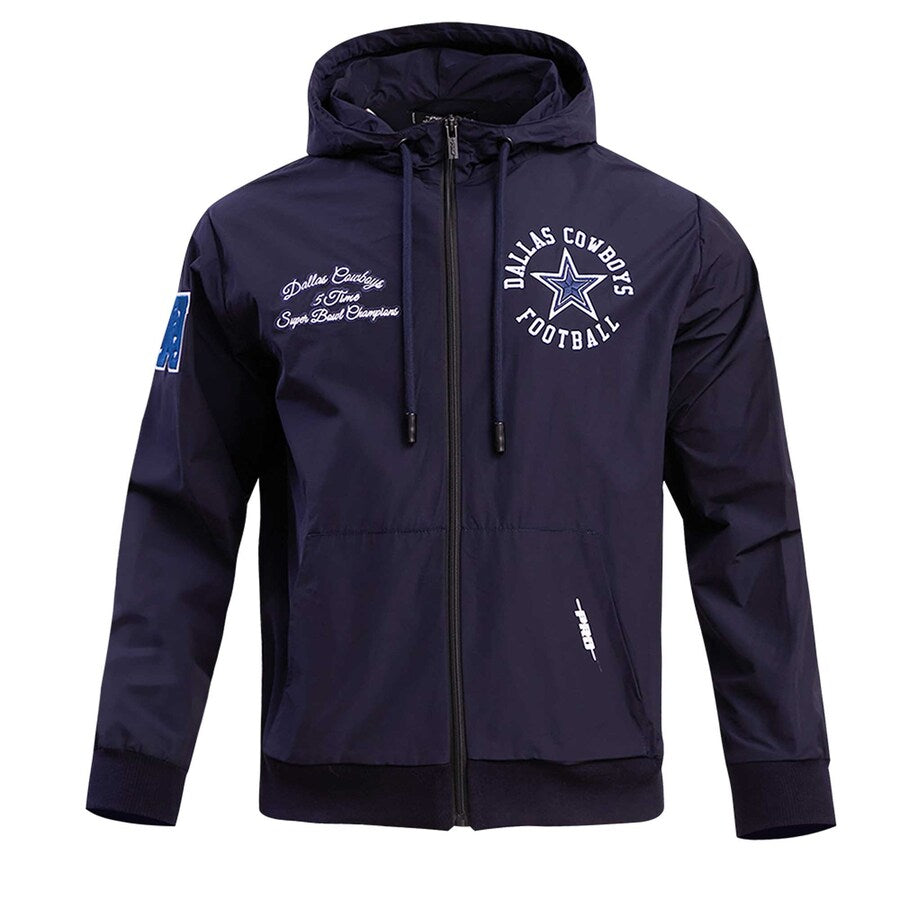 Pro Standard Dallas Cowboys Hybrid Woven FZ Hoodie-Navy