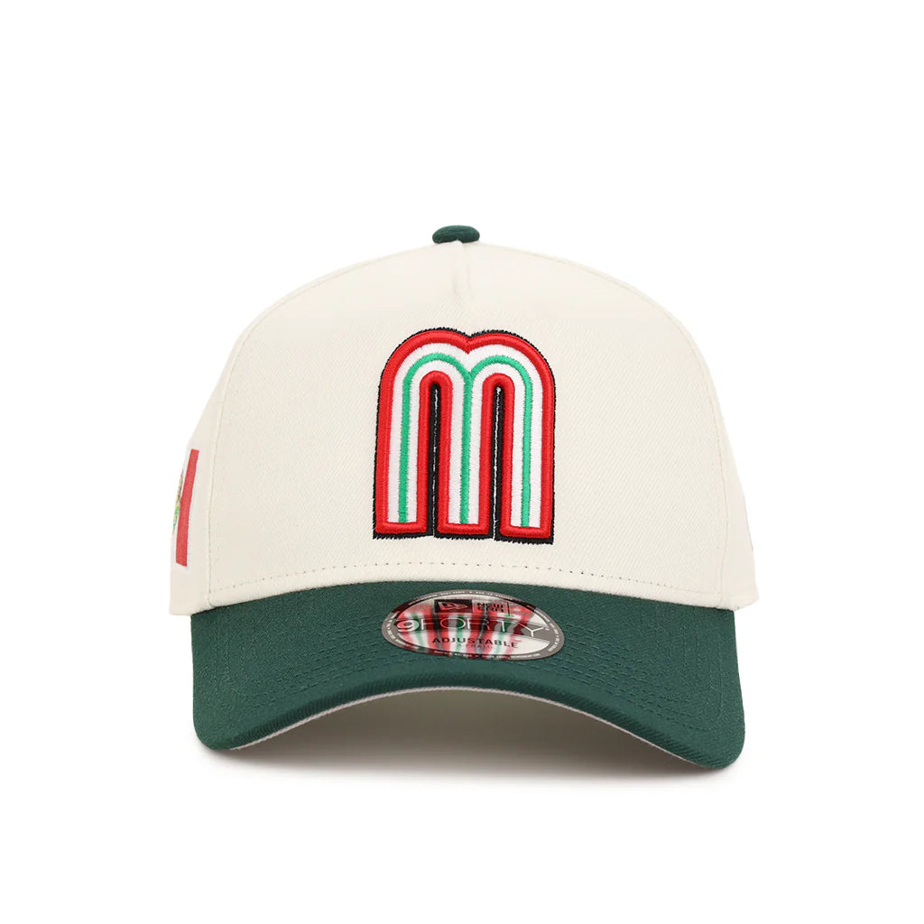 New Era Mexico WBC 9FORTY A-Frame Snapback Hat-Chrome/Dark Green