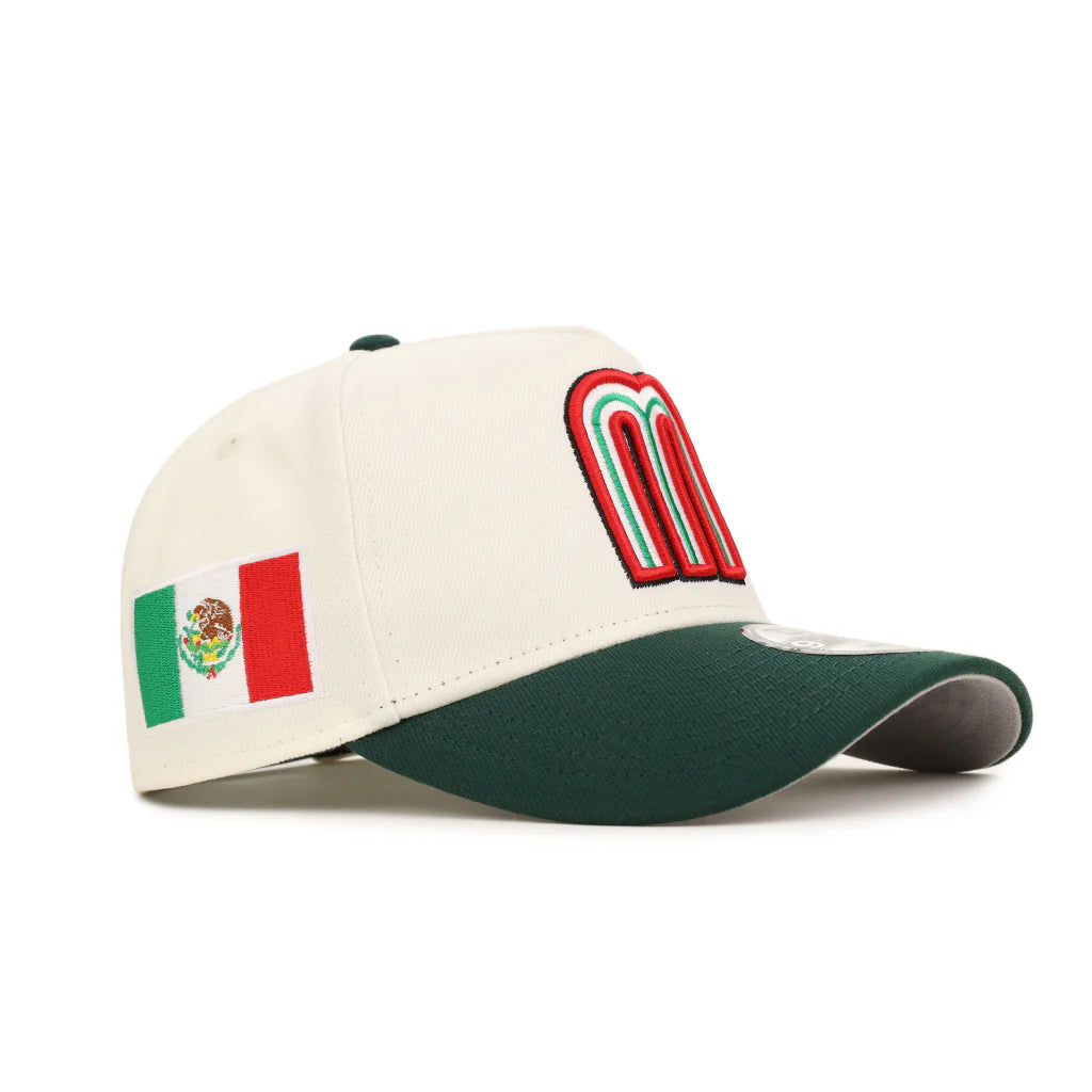 New Era Mexico WBC 9FORTY A-Frame Snapback Hat-Chrome/Dark Green