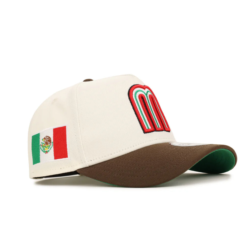 New Era Mexico WBC 9FORTY A-Frame Snapback Hat-Chrome/Walnut
