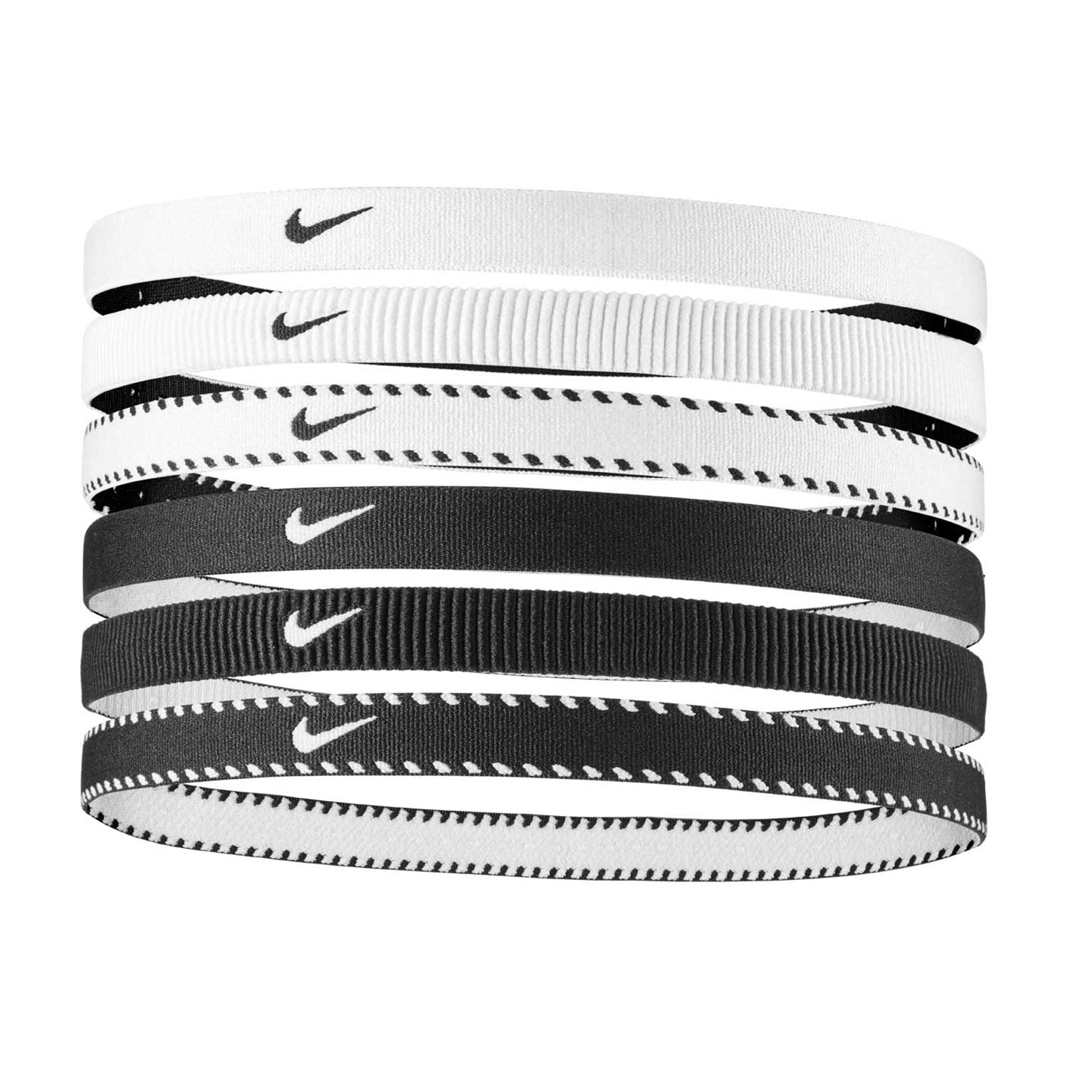 Nike Flex Headbands 6-Pack -Black/White