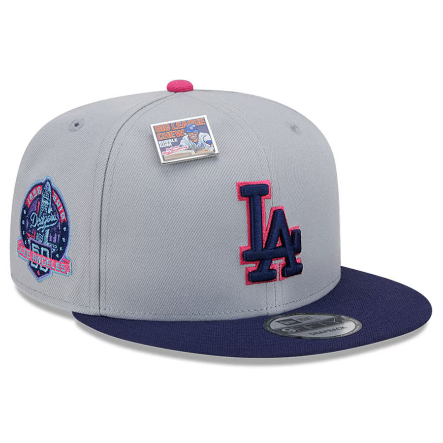 New Era Los Angeles Dodgers Sox Raspberry Big League Chew Flavor Pack 9FIFTY Snapback Hat