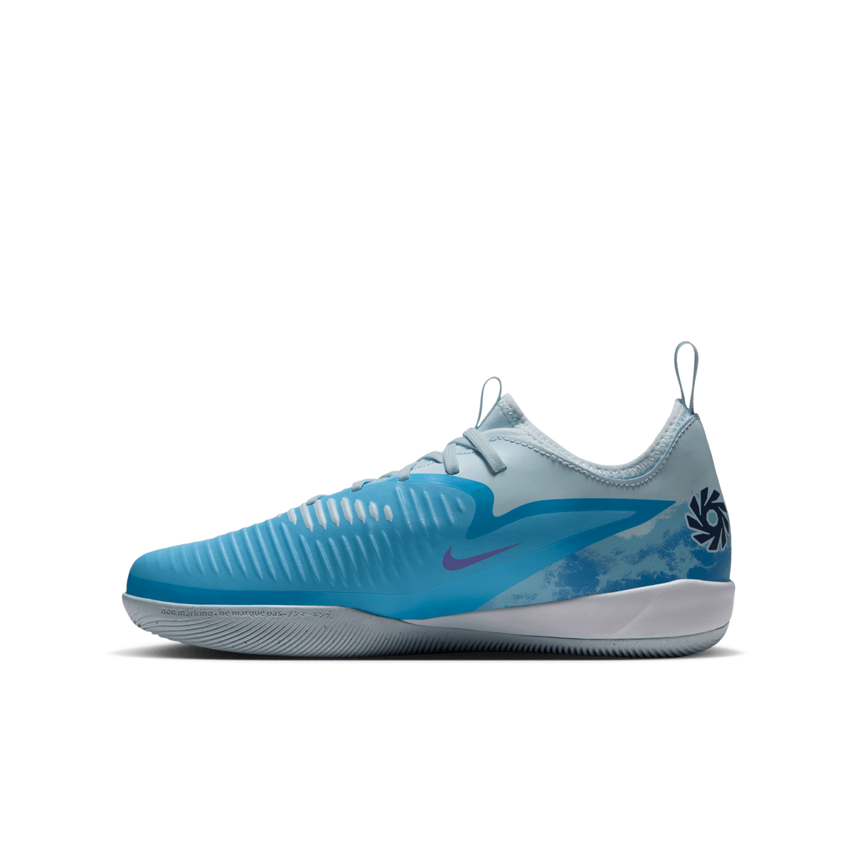 Nike Jr. Phantom 6 Low Academy Erling Haaland IC Baltic Blue left side