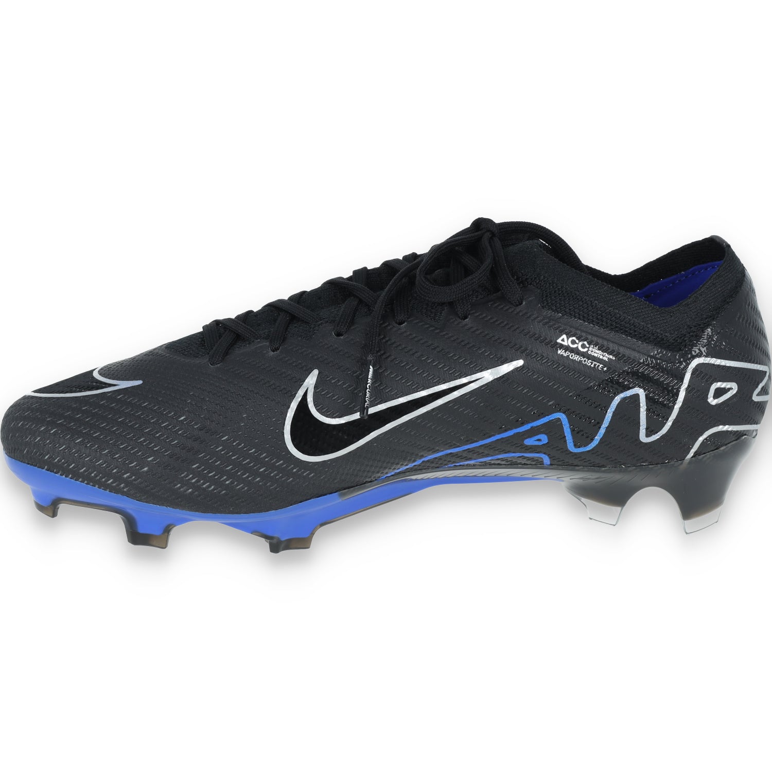 Nike Zoom Mercurial Vapor 15 Elite FG Firm Ground Soccer Cleats Black/blue