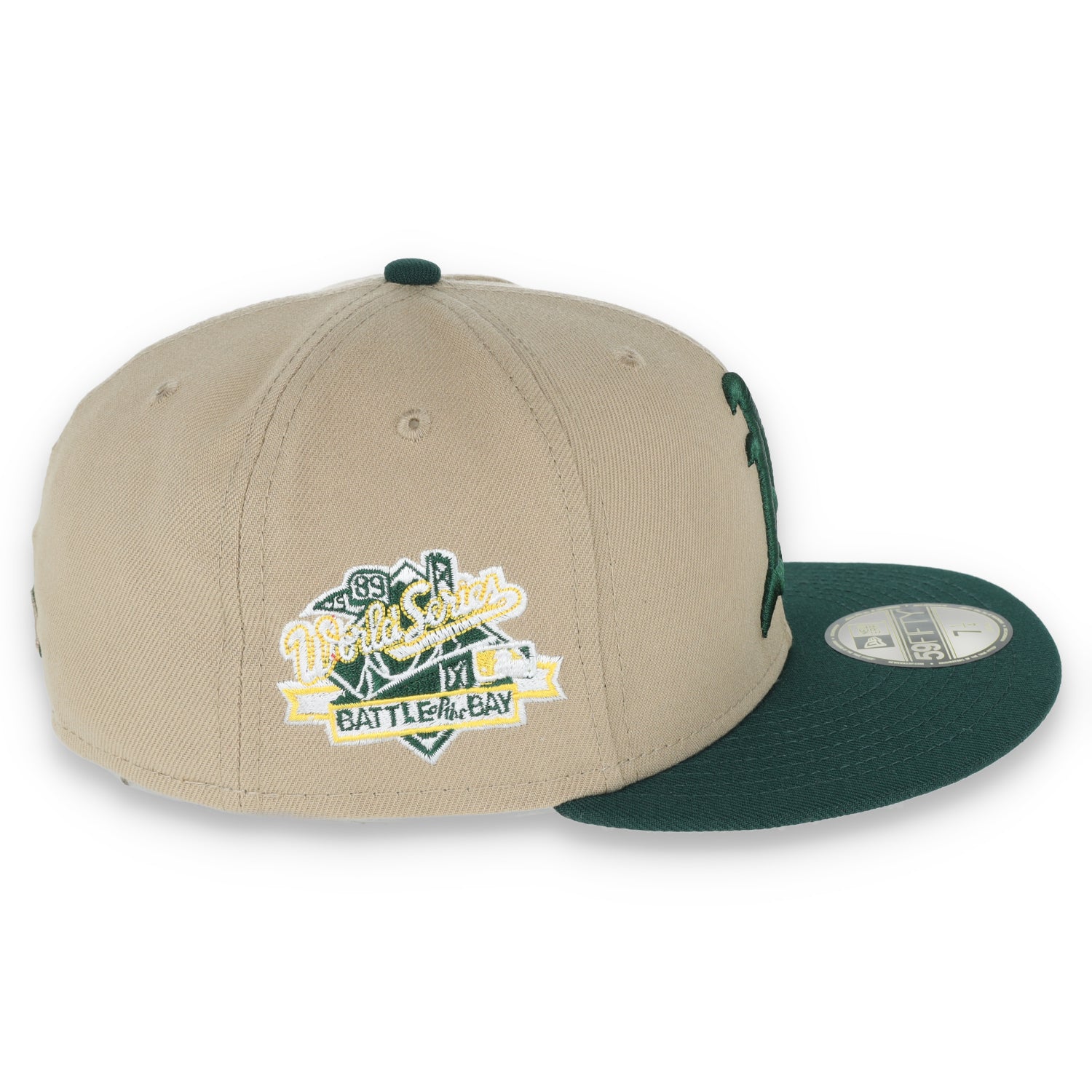 New Era Oakland Athletics 1989 Battle Of The Bay Side Patch 59Fifty Fitted Khaki Hat