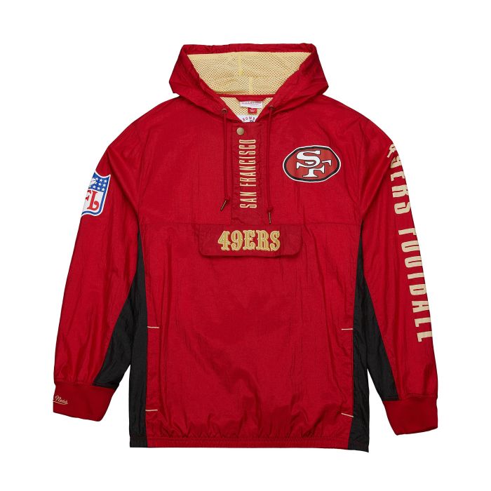 Mitchell & Ness Men's San Francisco 49ers Team OG 2.0 Anorak Windbreaker Vintage Logo Jacket