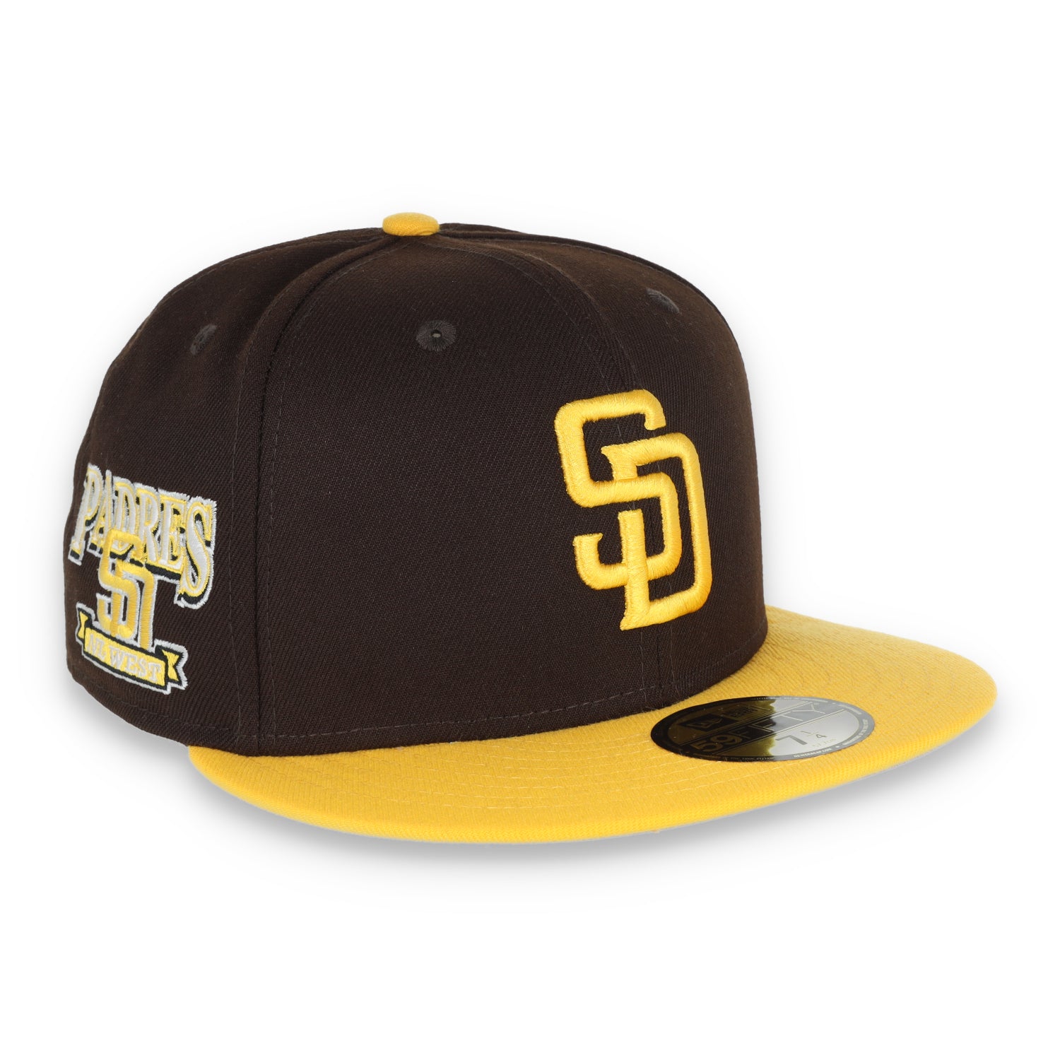 New Era San Diego Padres NL West 59FIFTY Fitted Hat-Brown/Yellow