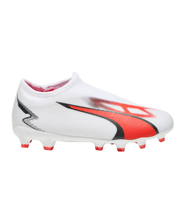 Puma Kid's Ultra Match LL FG/AG-White-Black-Fire Orchid