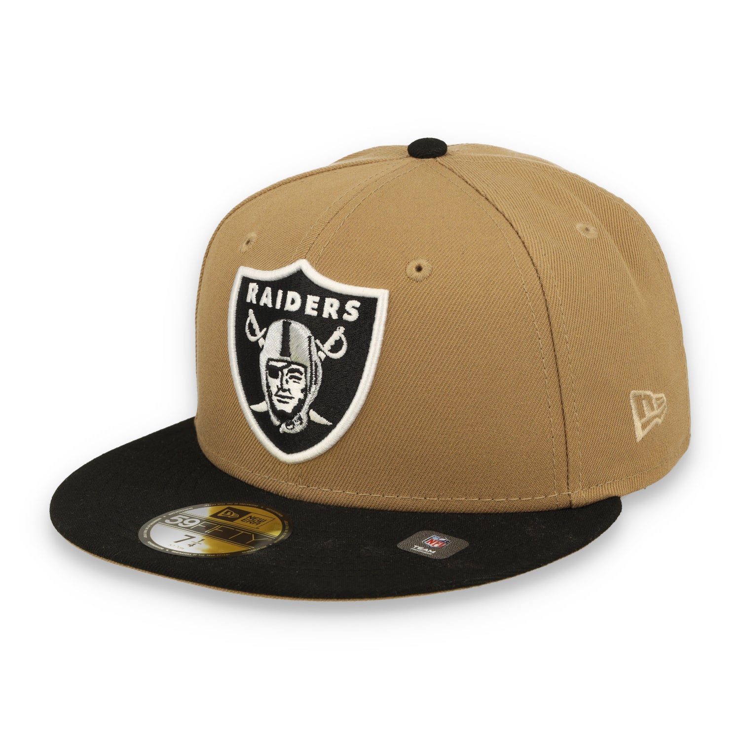 New Era Las Vegas Raiders Wordmark Side Patch 59FIFTY Fitted Hat-Camel