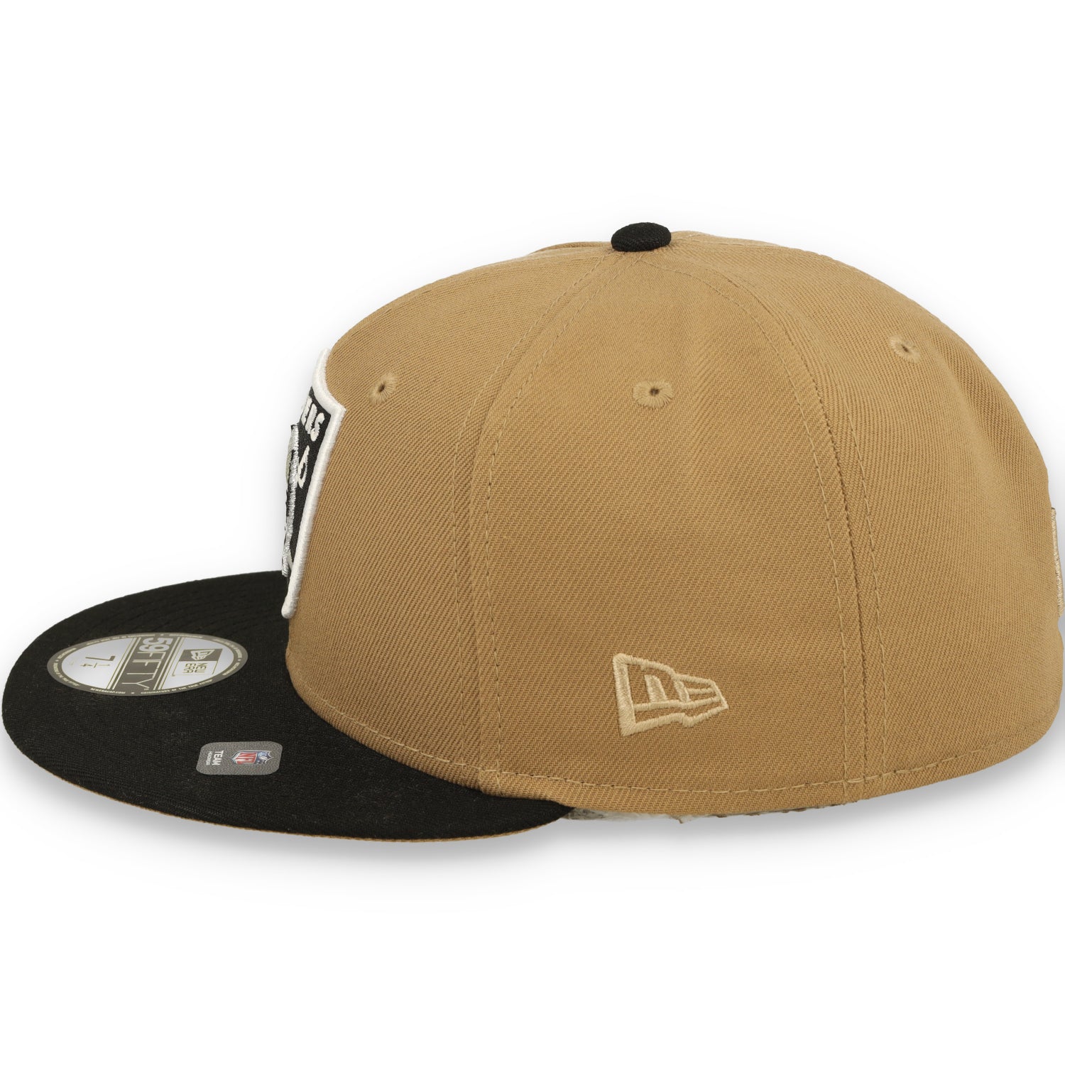 New Era Las Vegas Raiders Wordmark Side Patch 59FIFTY Fitted Hat-Camel