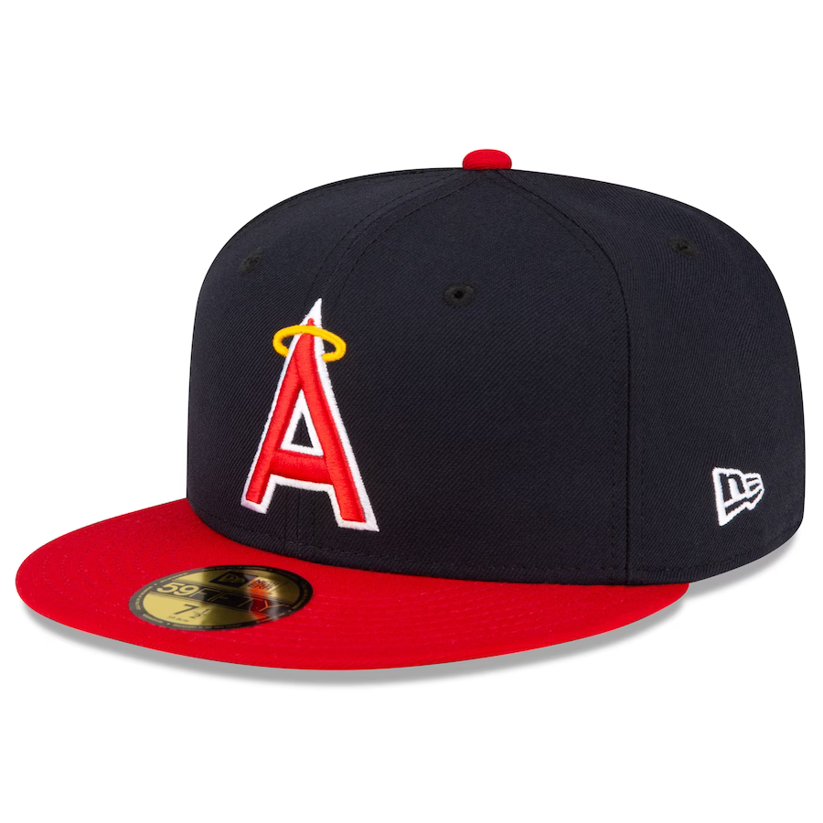 ANGELS NEW ERA ALTERNATIVE AUTHENTIC COLLECTION 59FIFTY FITTED-ON-FIELD COLLECTION -NAVY/RED