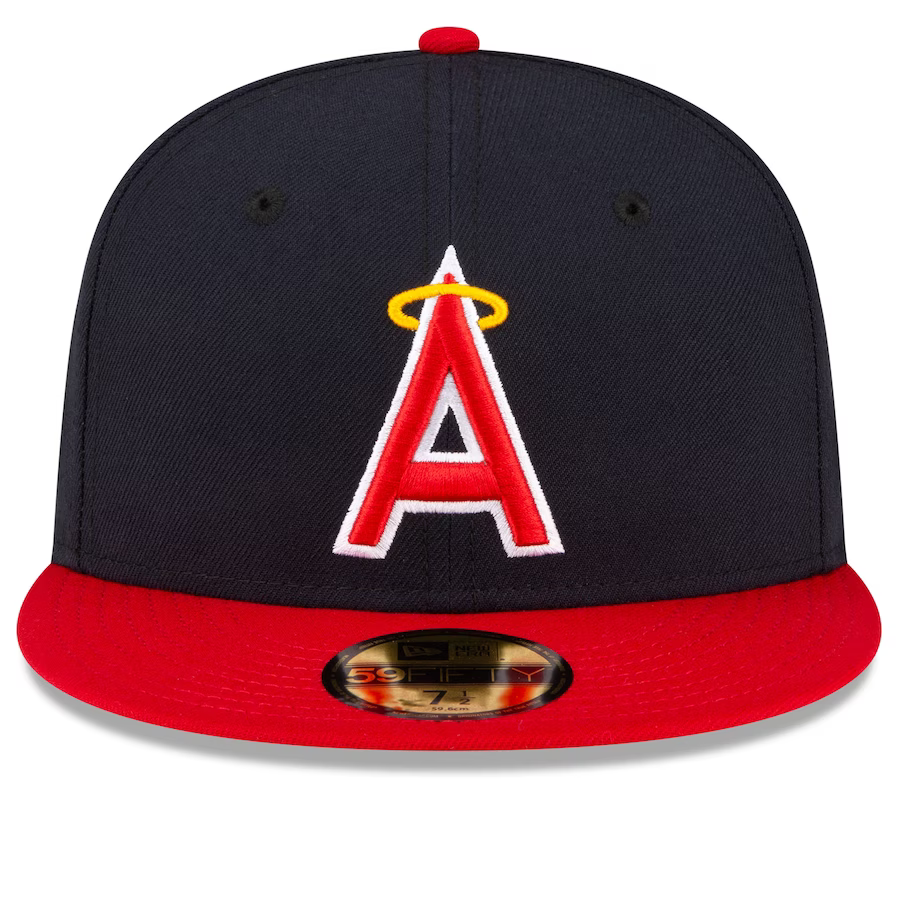 ANGELS NEW ERA ALTERNATIVE AUTHENTIC COLLECTION 59FIFTY FITTED-ON-FIELD COLLECTION -NAVY/RED