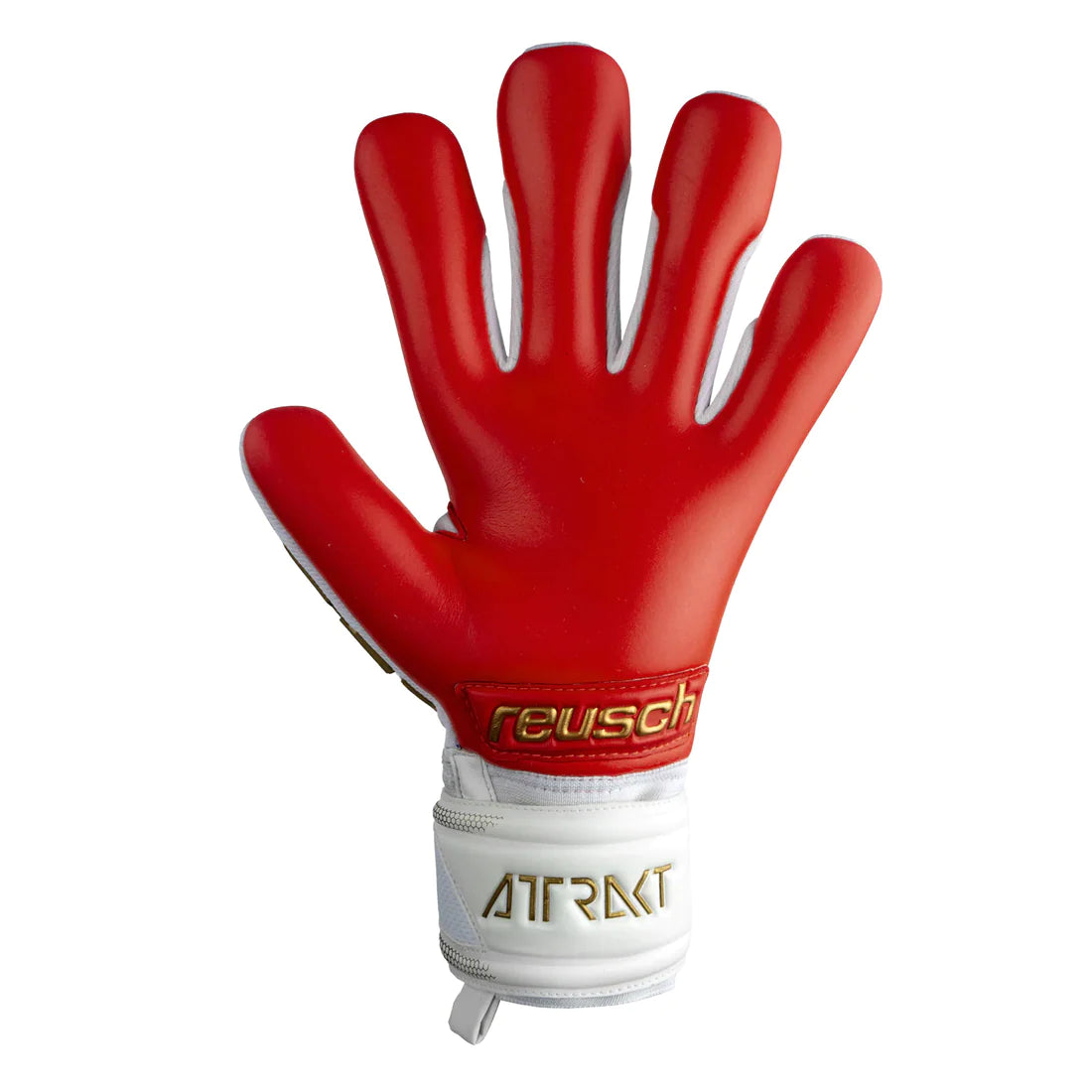 Reusch Attrakt Freegel Sliver Finger Support Goalkeeper Glove-White/Gold/Red