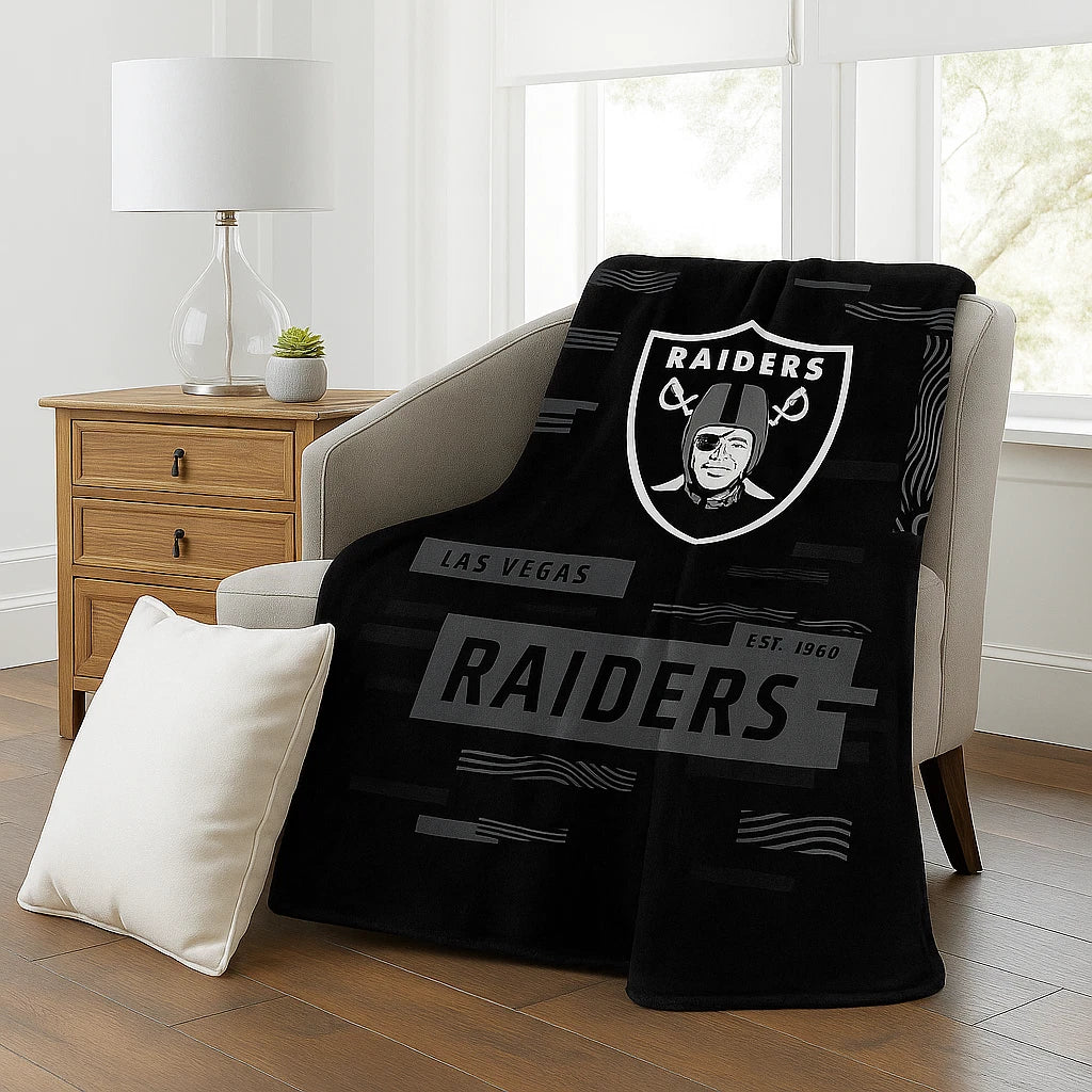 Las Vegas Raiders Royal Plush Raschel Blanket 60x80