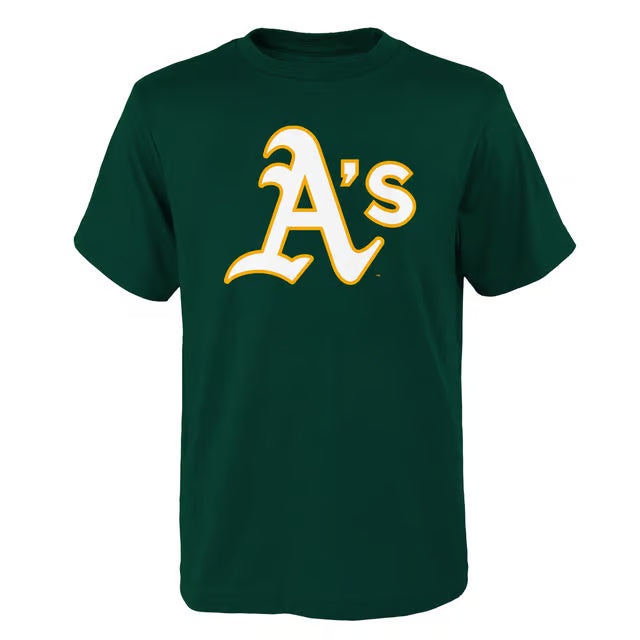 Youth Oakland Athletics Green Primary Logo Team T-Shirt