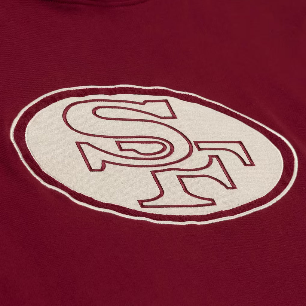 Mitchell & Ness San Francisco 49ers Scarlet Heritage Hues Oversized Fleece Hoodie