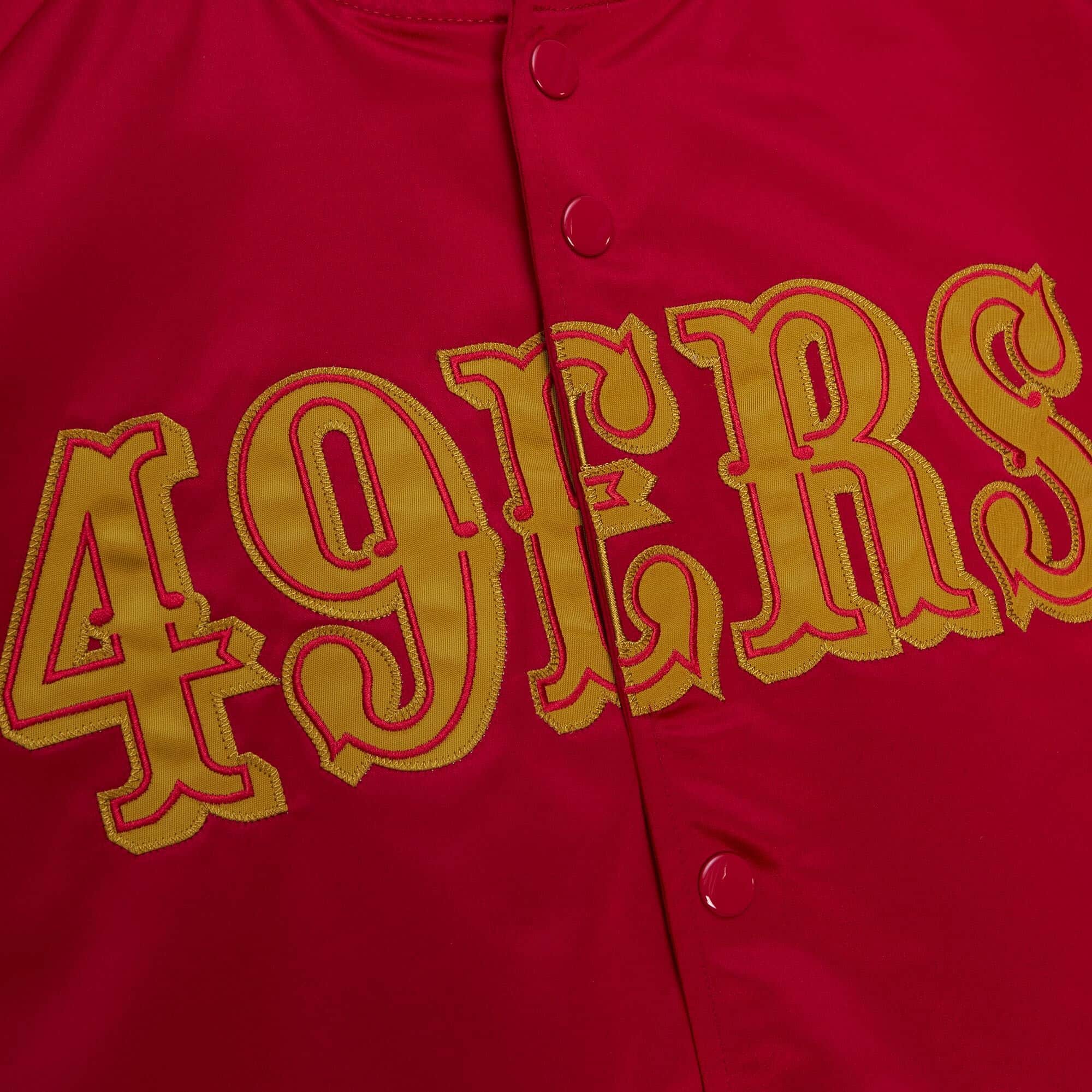 Mitchell & Ness San Francisco 49ers Lightweight Satin Jacket-RED