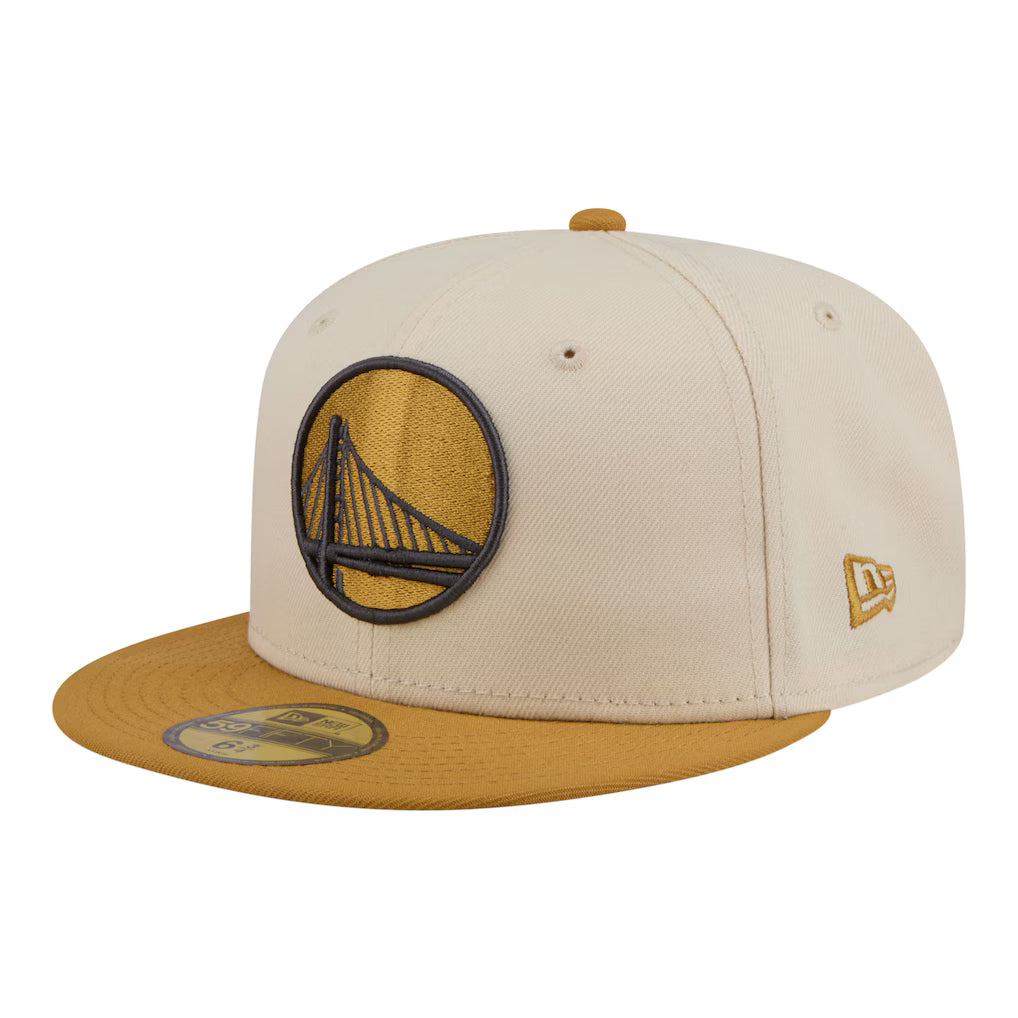 New Era Golden State Warriors 2-Tone Color Pack 59FIFTY Fitted Hat-Cream/Tan