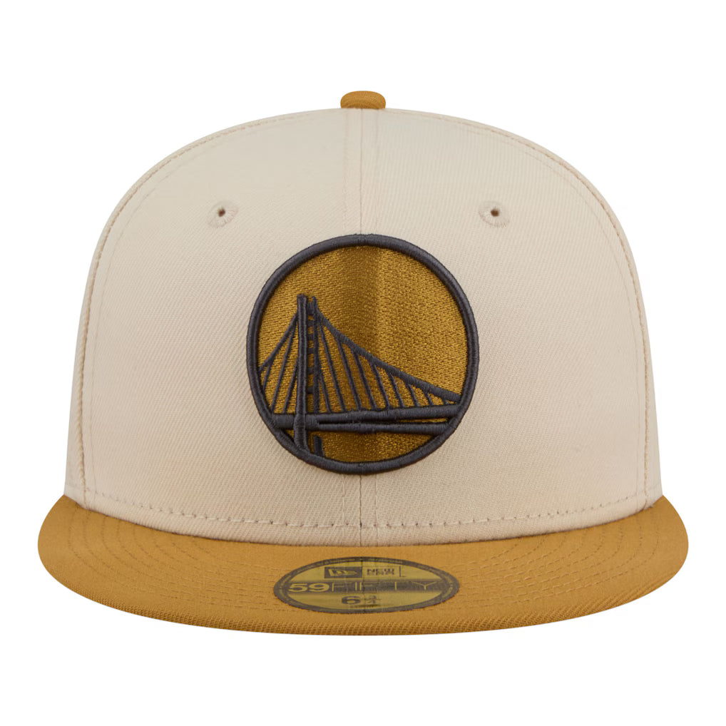 New Era Golden State Warriors 2-Tone Color Pack 59FIFTY Fitted Hat-Cream/Tan