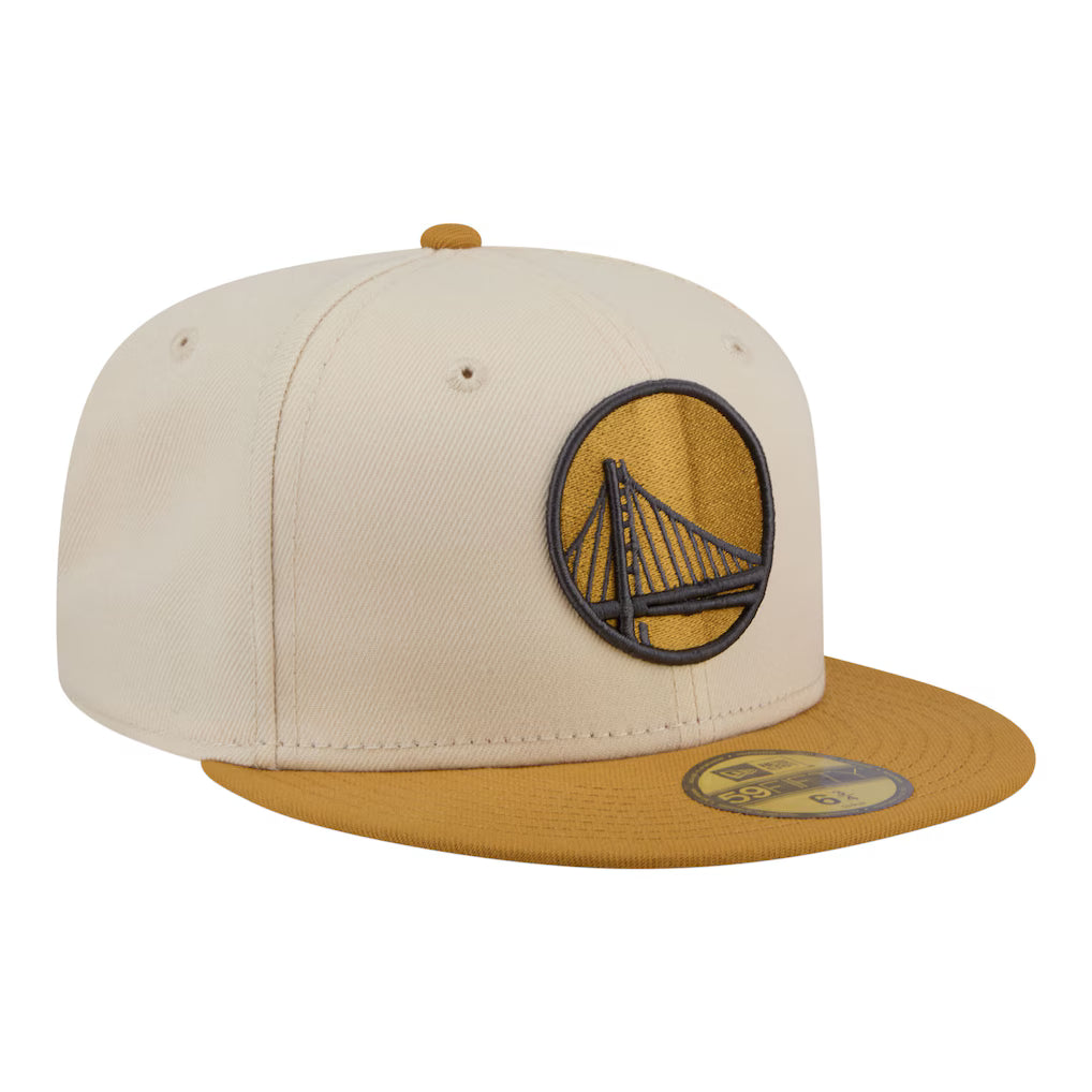 New Era Golden State Warriors 2-Tone Color Pack 59FIFTY Fitted Hat-Cream/Tan