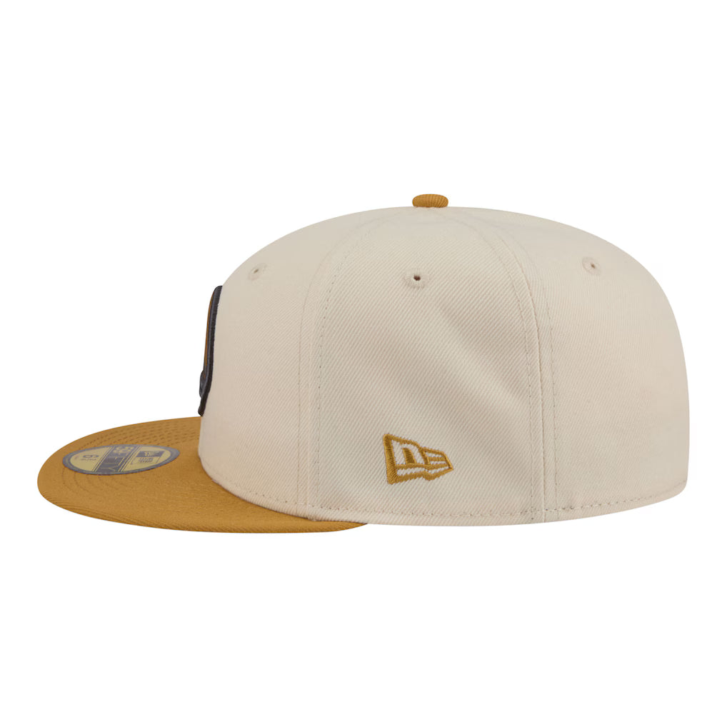 New Era Golden State Warriors 2-Tone Color Pack 59FIFTY Fitted Hat-Cream/Tan